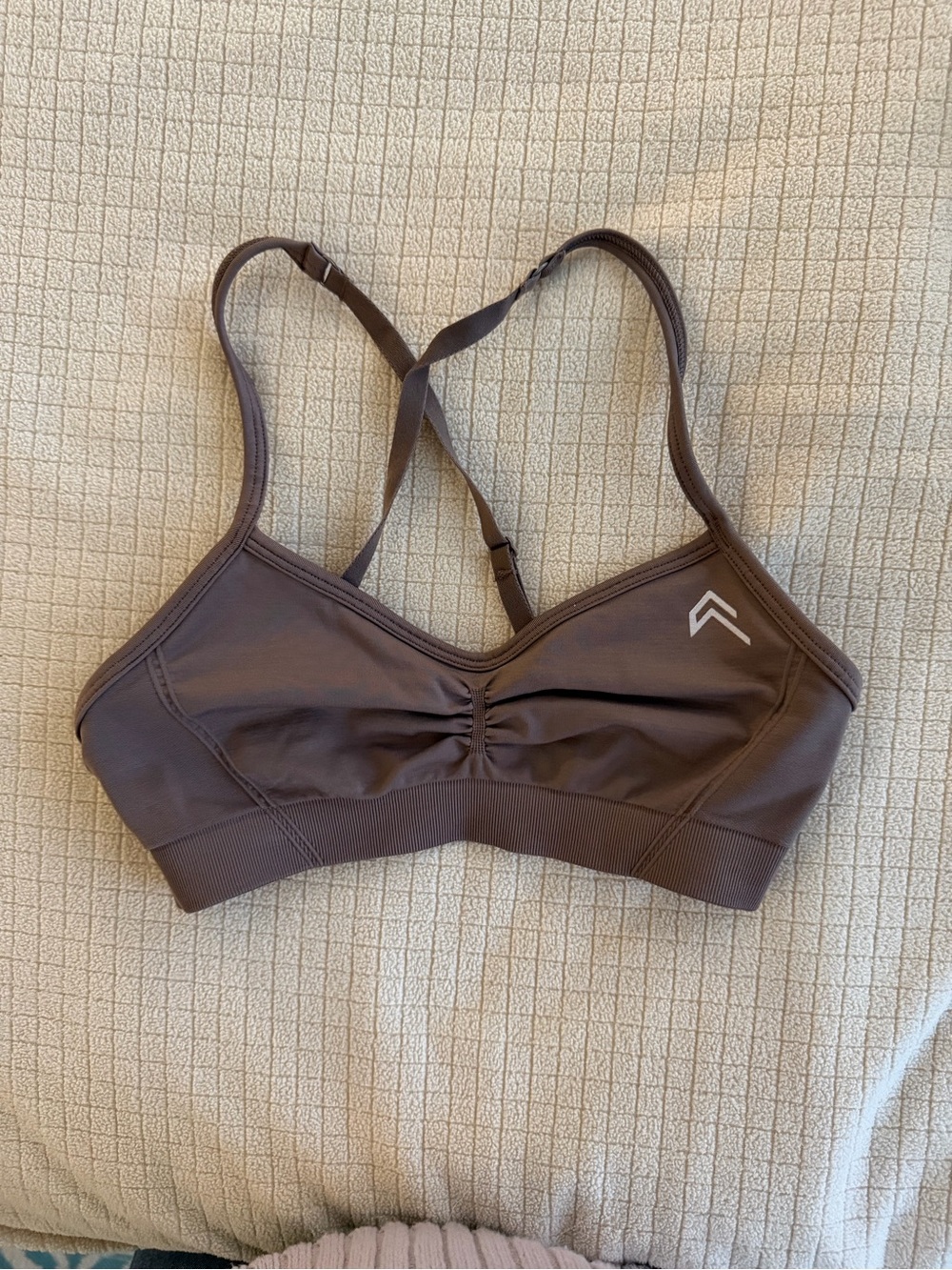 Oner Active Brown Crisscross Strappy Sports Bra